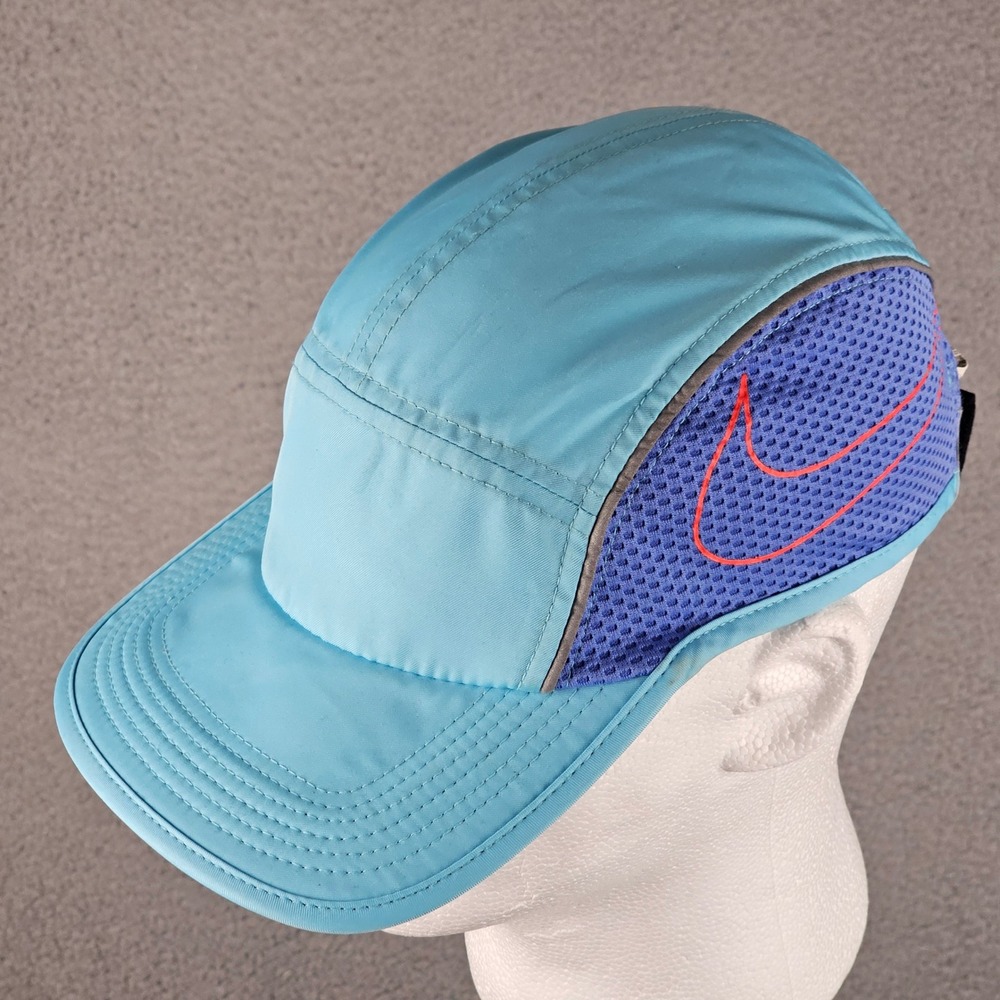 Nike Running Hat Womens OS Blue AW84 Dri-FIT Mesh Panel Cap 848376-432